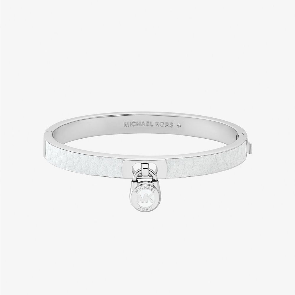 New MICHAEL KORS Lock Charm Leather Bangle